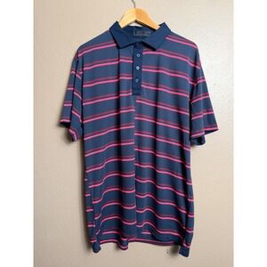 G/Fore Polo Shirt Mens XXL Navy Pink Striped Golf Activewear Performance Top
